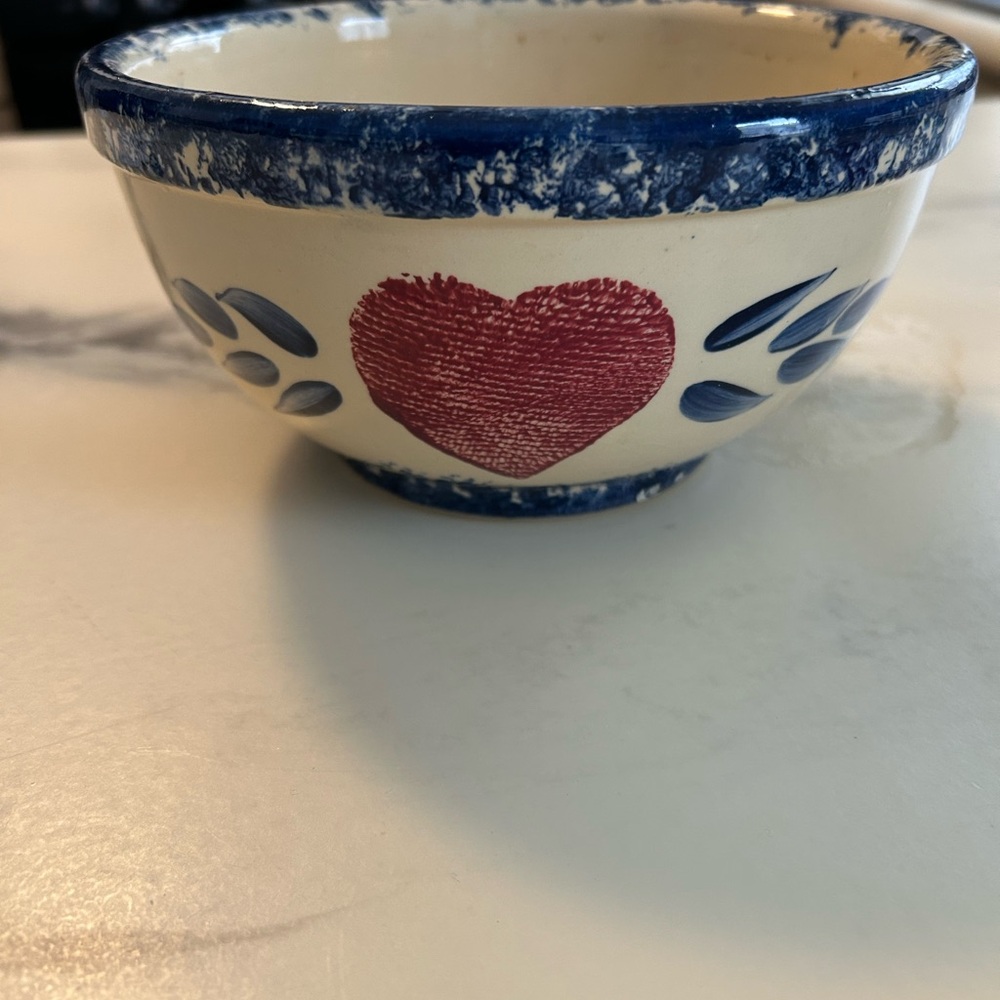Vintage Brothers Pottery Norwich Ontario Spongware 7” mixing bowl